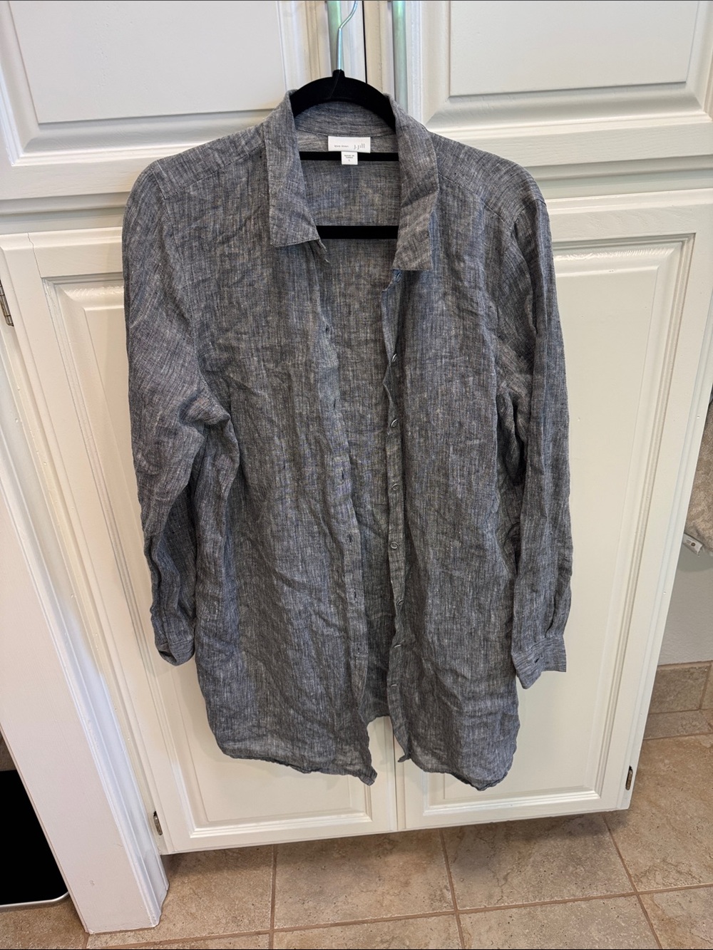 J. Jill Gray long Button-Down Linen Shirt